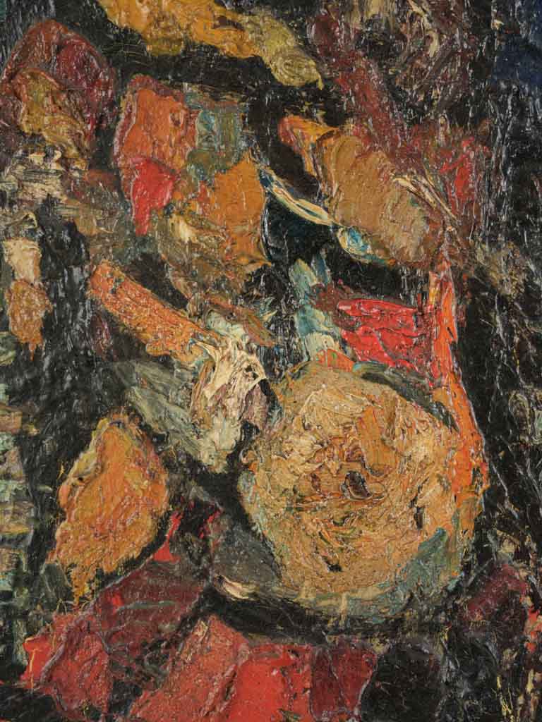 Emotive textured harlequin painting