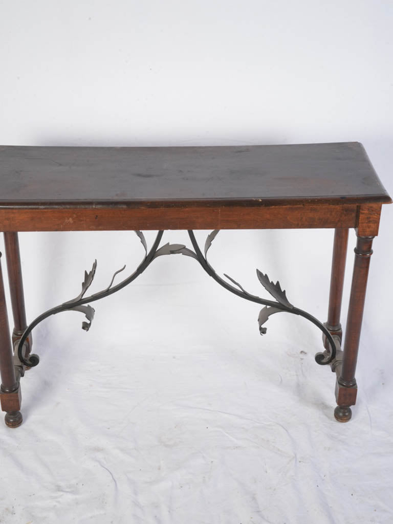 Warm toned narrow wall console