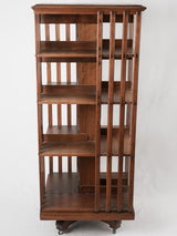 Walnut-made rotating shelf with casters