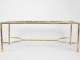 Faux bamboo glass & brass coffee table - rectangular 47¼" x 23¾"
