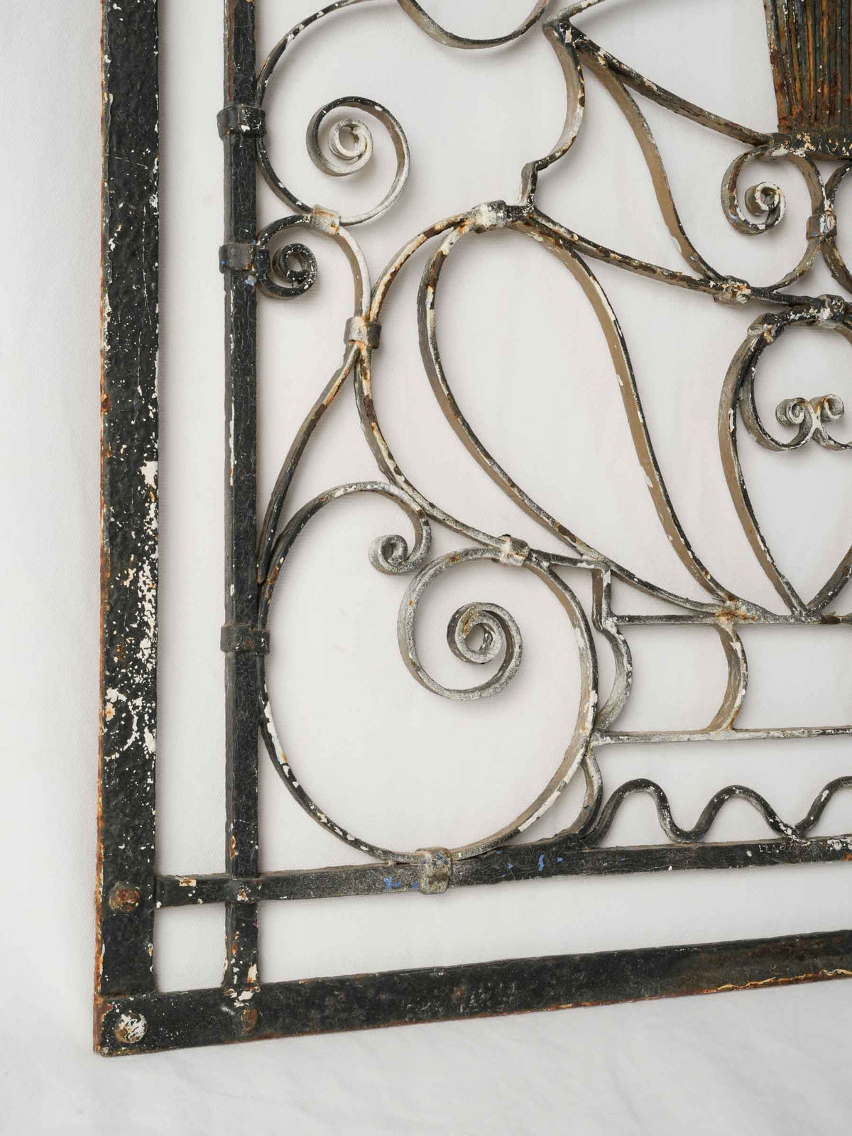 Early 20th-Century Decorative Wrought-Iron Panel - 41" x  28¾"