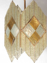 Art Deco compressed glass chandelier - yellow 21¼" x 9"
