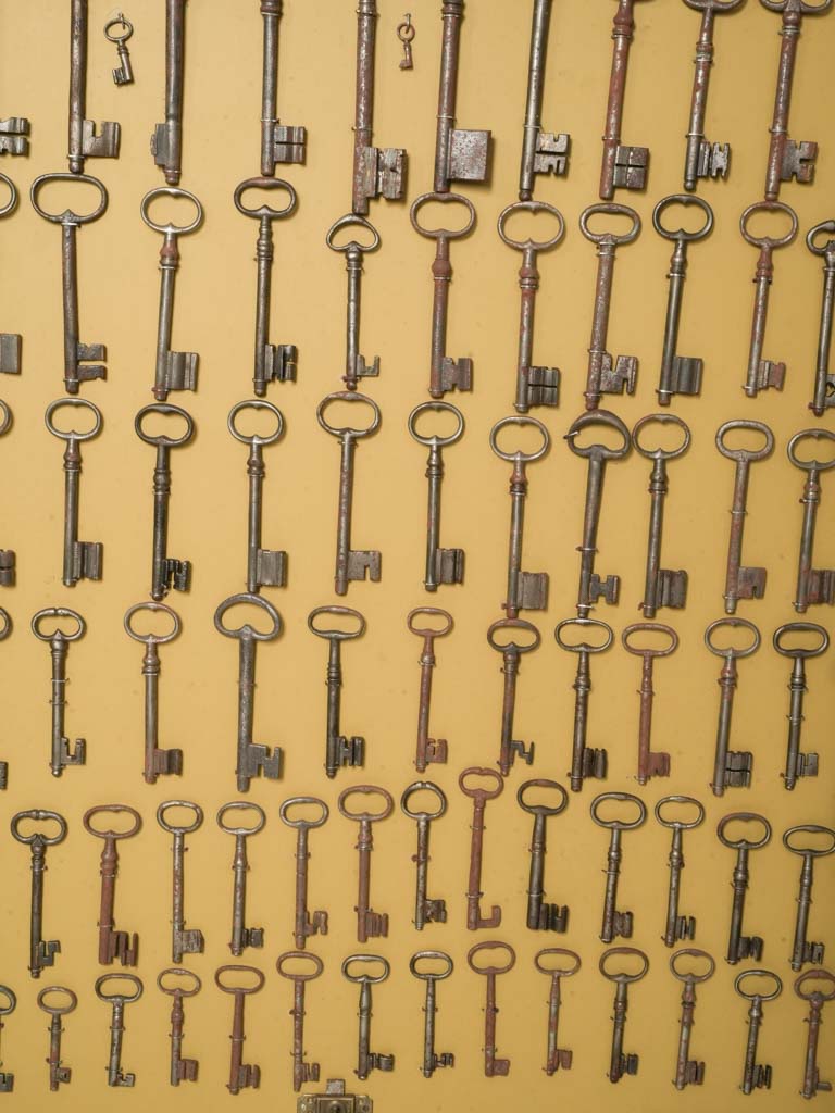 Substantial Key Collection Display Case - approx. 95 keys - 47¼" x 31½"