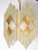 Art Deco compressed glass chandelier - yellow 21¼" x 9"