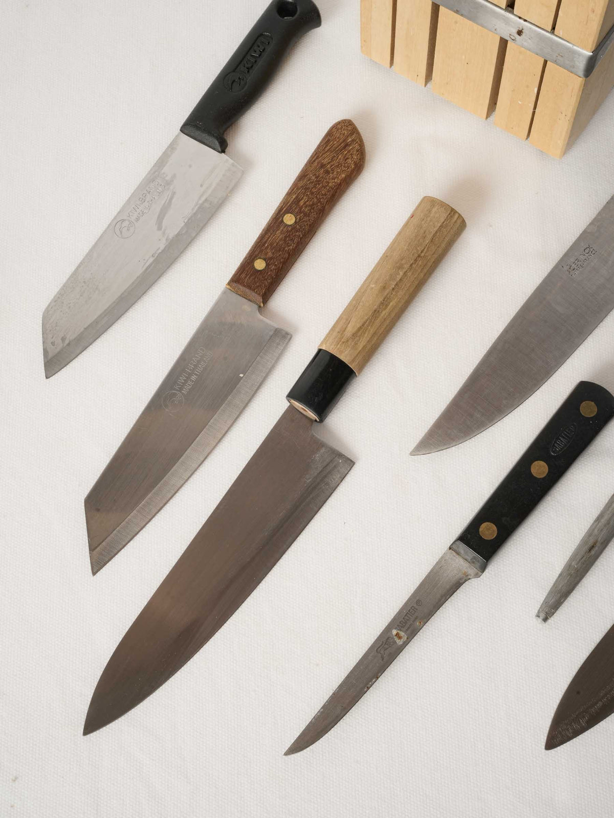 French Knife Set in a Wooden Block from Patricia Wells’s Cooking School - Set 3