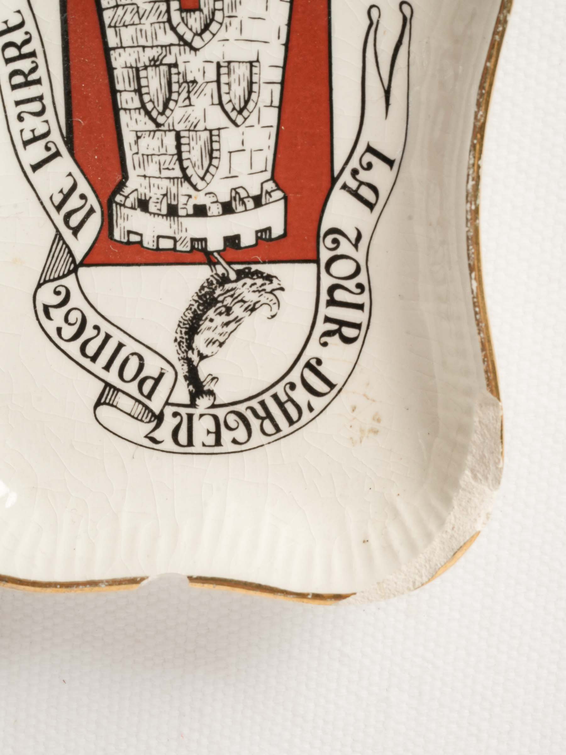 French Ceramic Coin Dish by Longchamp - La Tour d'Argent Crest