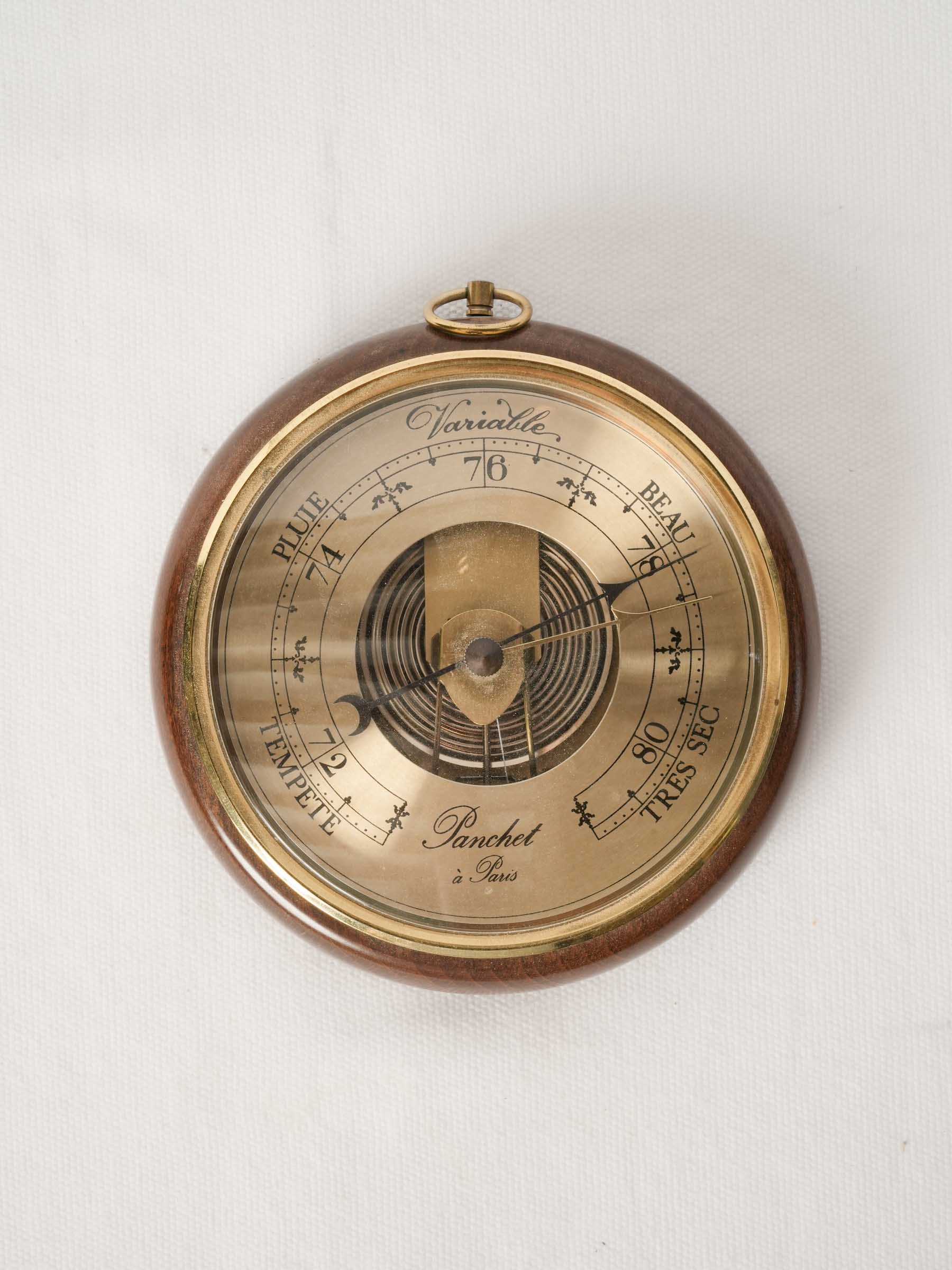 Antique French Chestnut Barometer by Panchet à Paris 6¾"