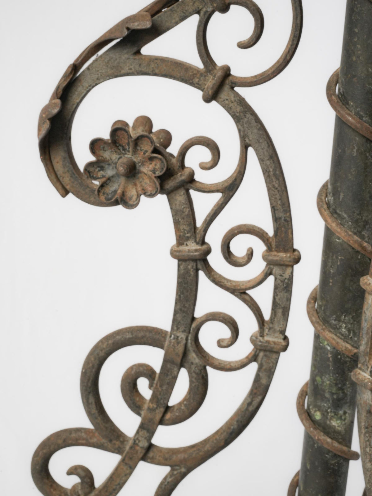 Adjustable  Antique Wrought-Iron Torchère