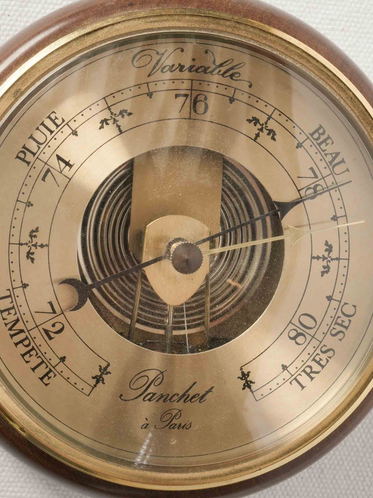 Antique French Chestnut Barometer by Panchet à Paris 6¾"