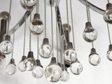 Chrome-finished Italian mid-century chandelier