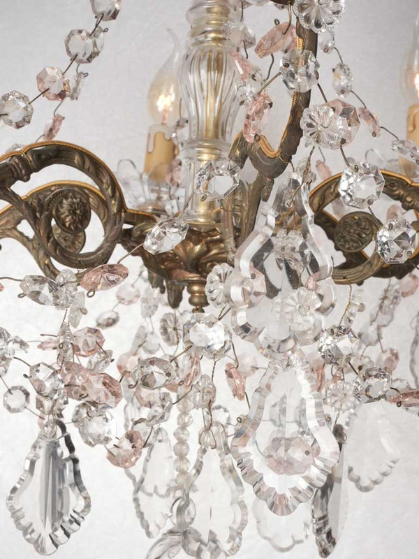 Elegant crystal-draped vintage chandelier