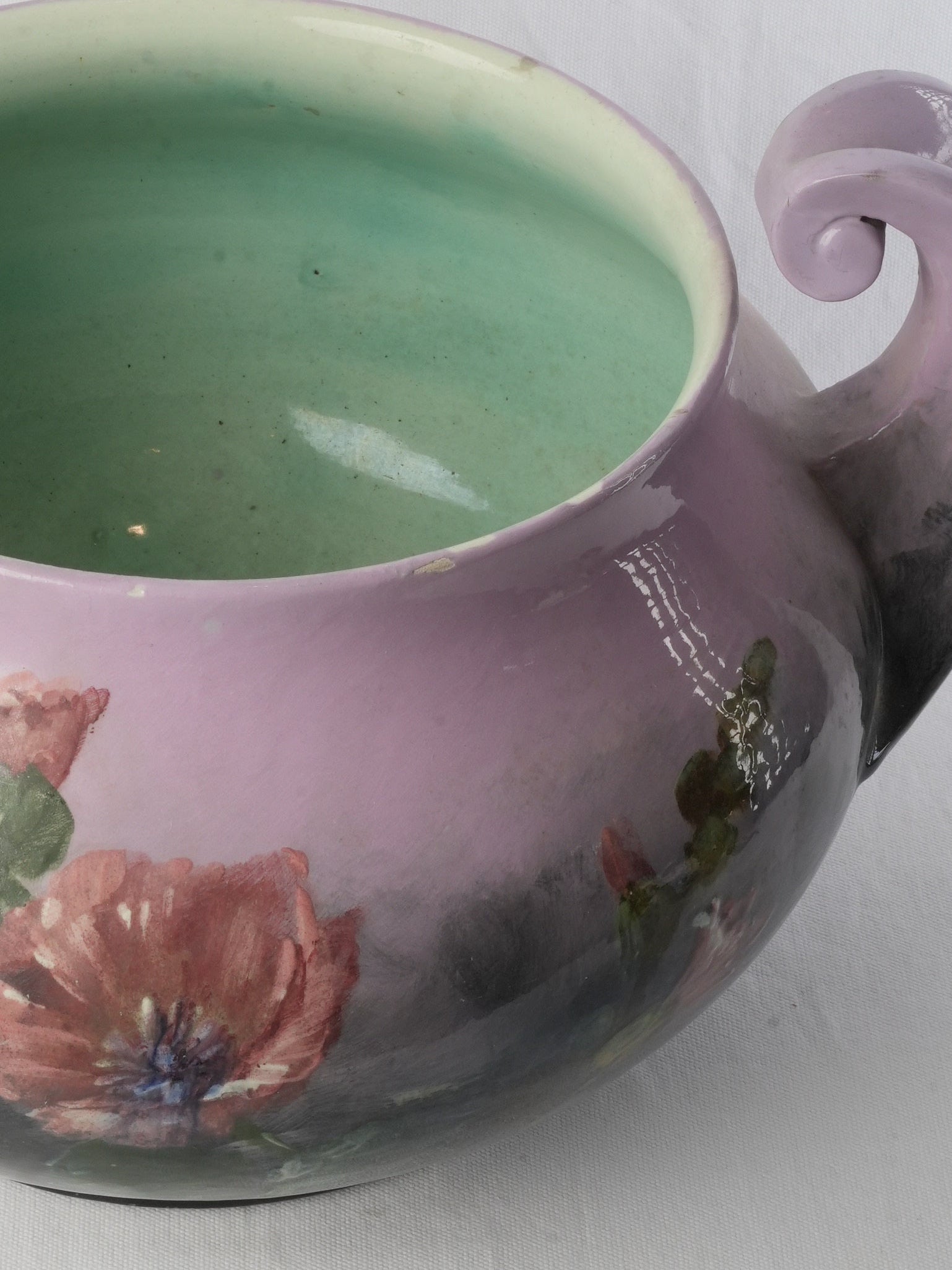Striking Majolica Jardinière W/ Handles Signed Jérôme Massier (Fils) Vallauris c. 1900 - 20½"