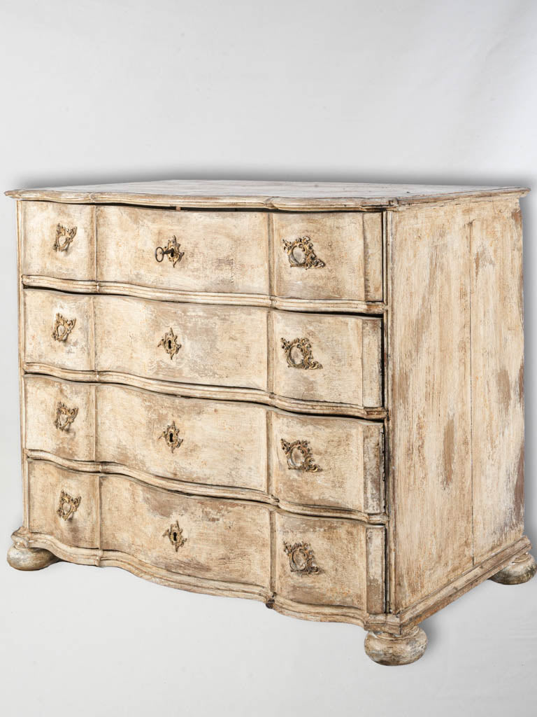 Large Dutch 18th-Century Serpentine Commode in Oak w/ Layered Paint Finish - 37½"x 46"