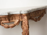 Original marble on Transition console table