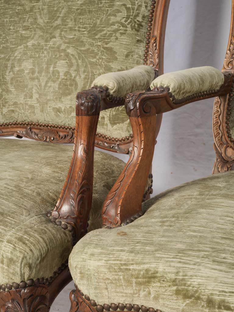 Warm patina walnut chairs