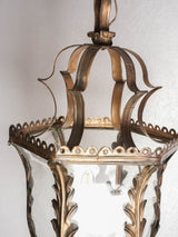 Antique French brass lantern pendant light 27½" x 11½"