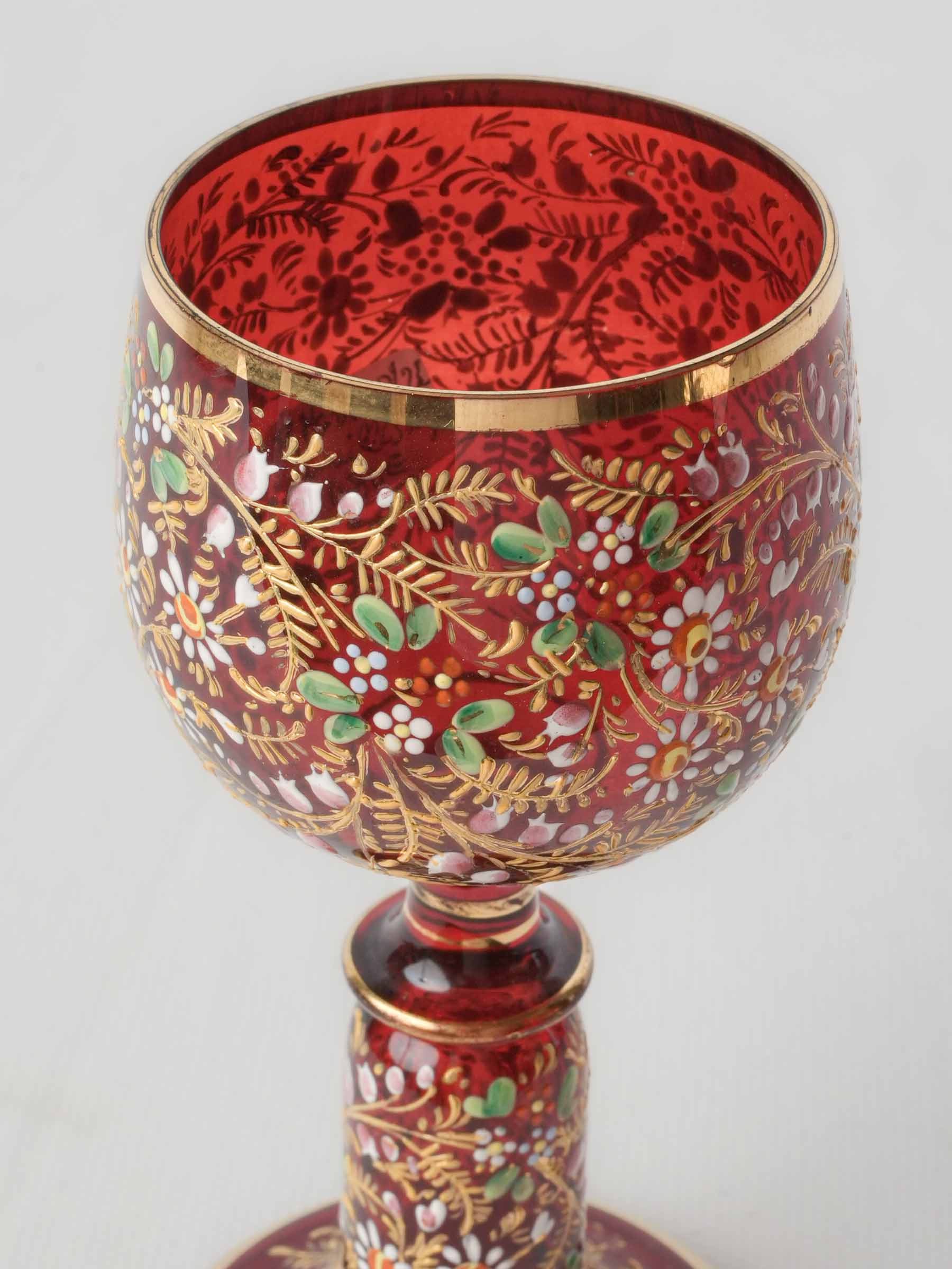 Ornate Enamelled Floral Goblet