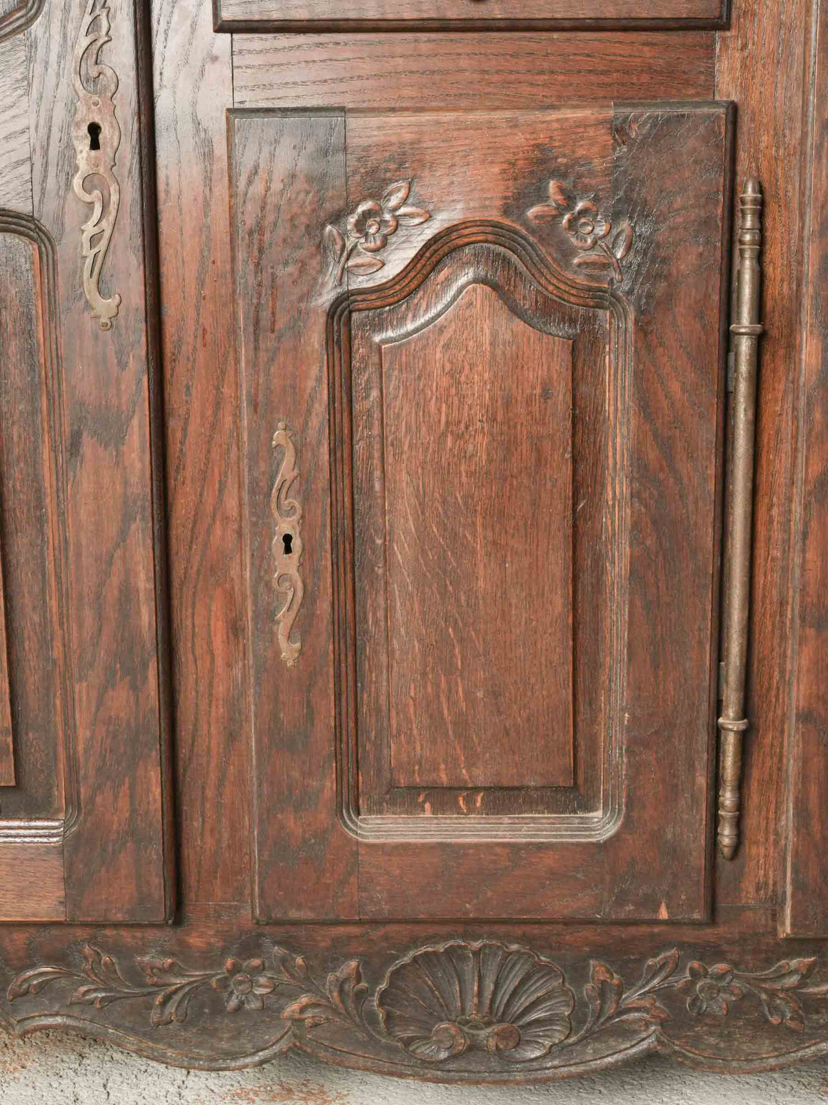 Charming Antique French Country Kitchen Cupboard with Rustic Patina - 51½" x 53½"