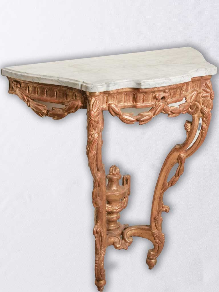 Eighteenth-century small Transition marble console table