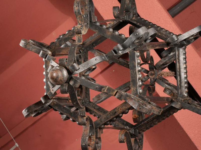 Large 19th century wrought iron lantern