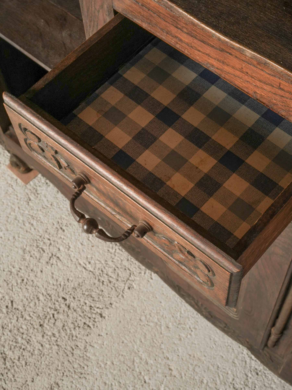 Charming Antique French Country Kitchen Cupboard with Rustic Patina - 51½" x 53½"