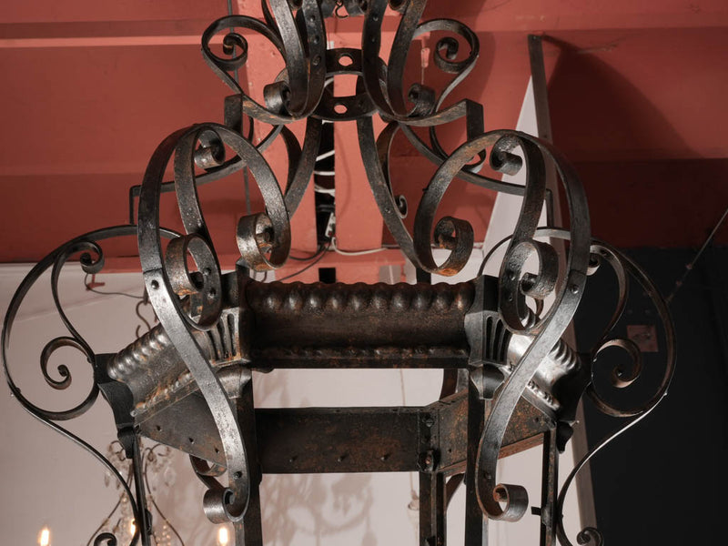 Large 19th century wrought iron lantern