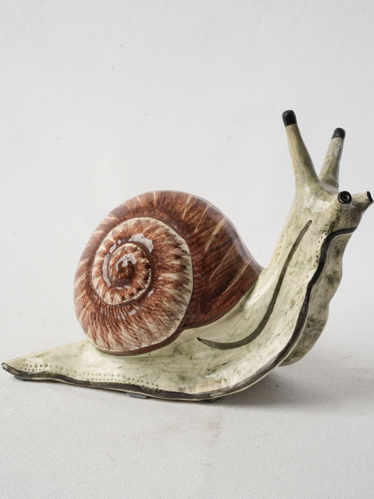 Charming antique faïence snail sculpture