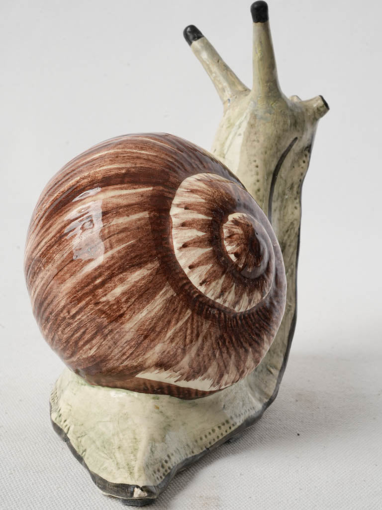 Whimsical hand-painted snail collectible