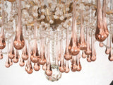 Antique French chandelier w/ pink coral pendants 31½" x 28¾"