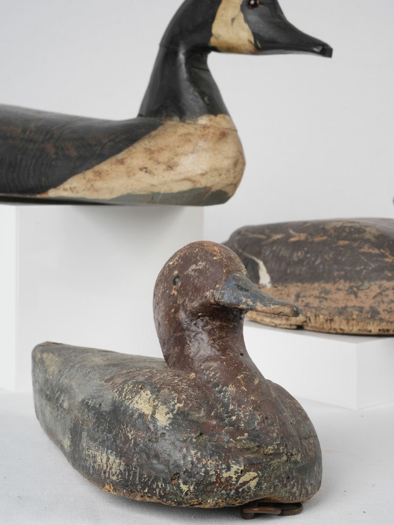 Handcrafted Mid-century Wooden Decoy Birds