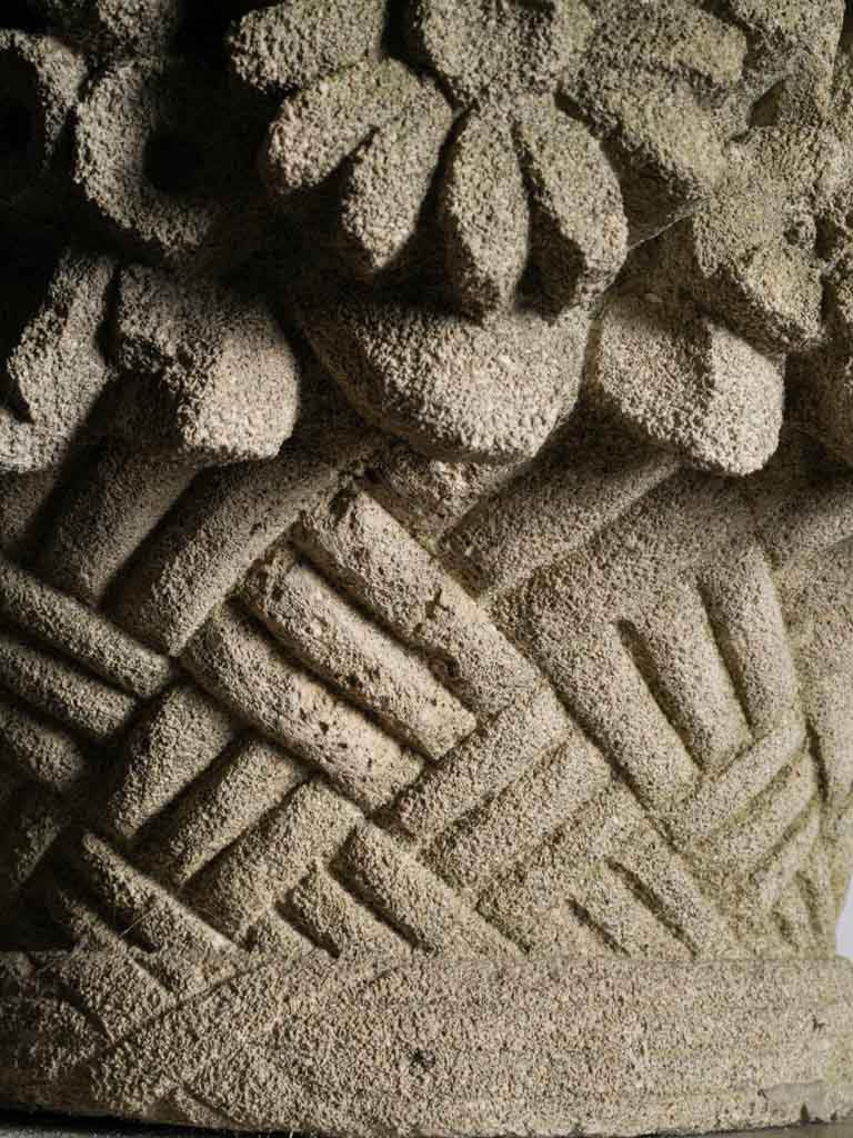 Elegant rustic floral stone finials  