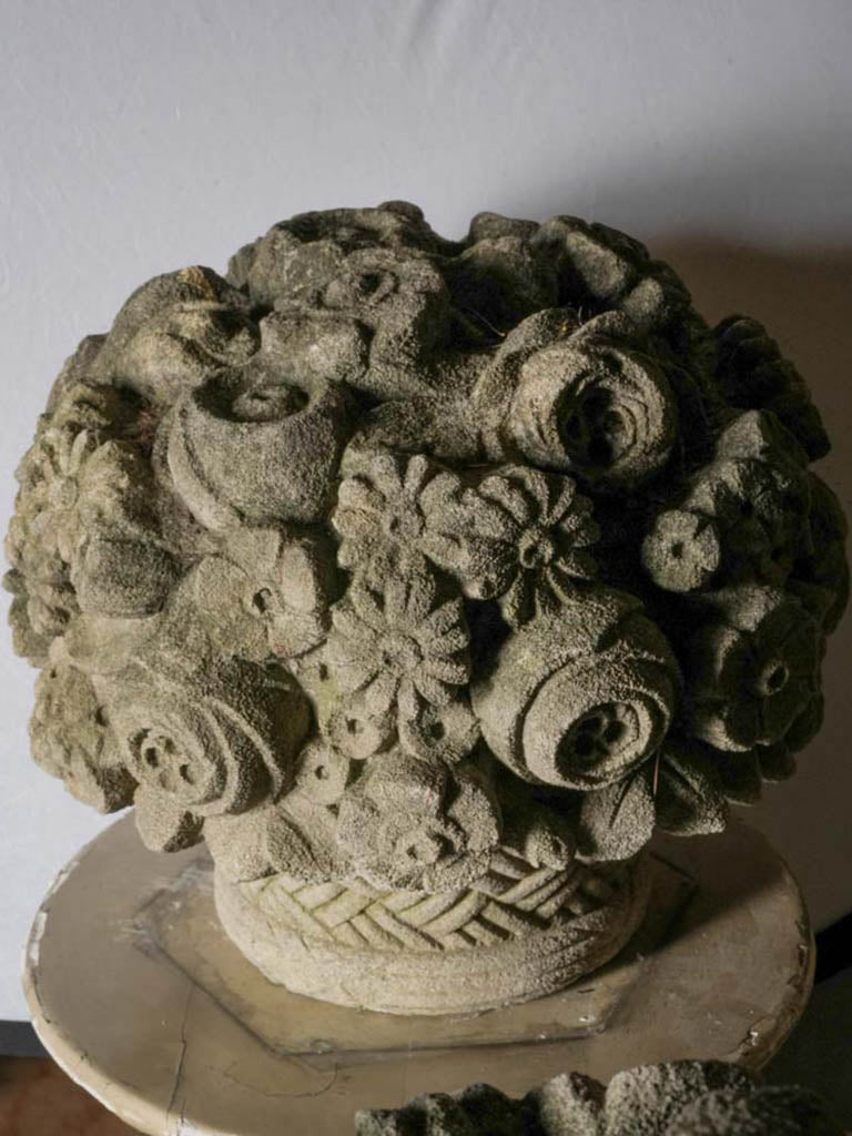 Decorative woven-patterned stone tops  