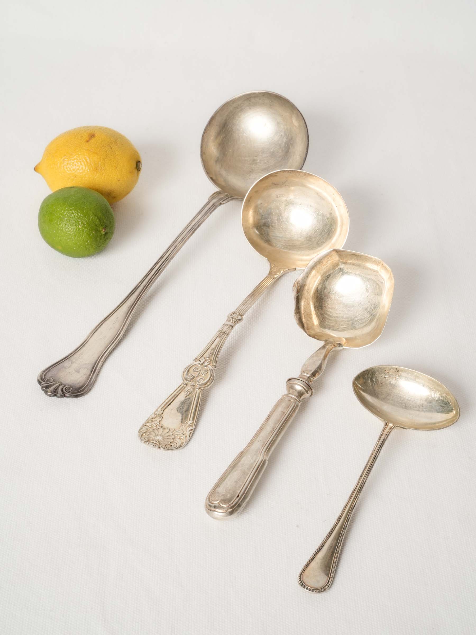 Set of Four Antique French Silver-Plated Ladles