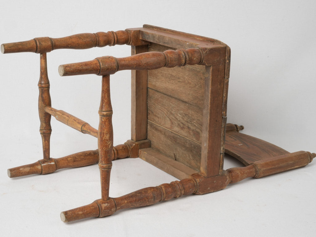 Aged vintage larch chair set