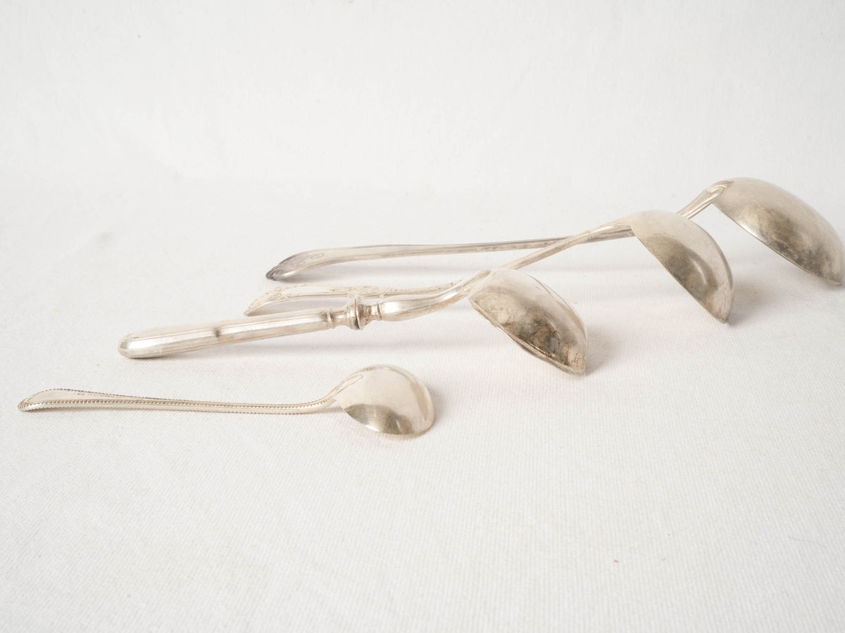 Set of Four Antique French Silver-Plated Ladles