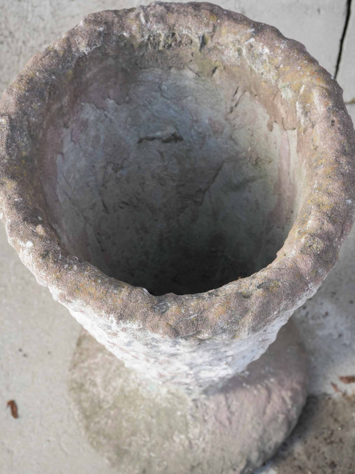 Large Sculptural 1980s Concrete Planter w/ Textured Finish - 25½"