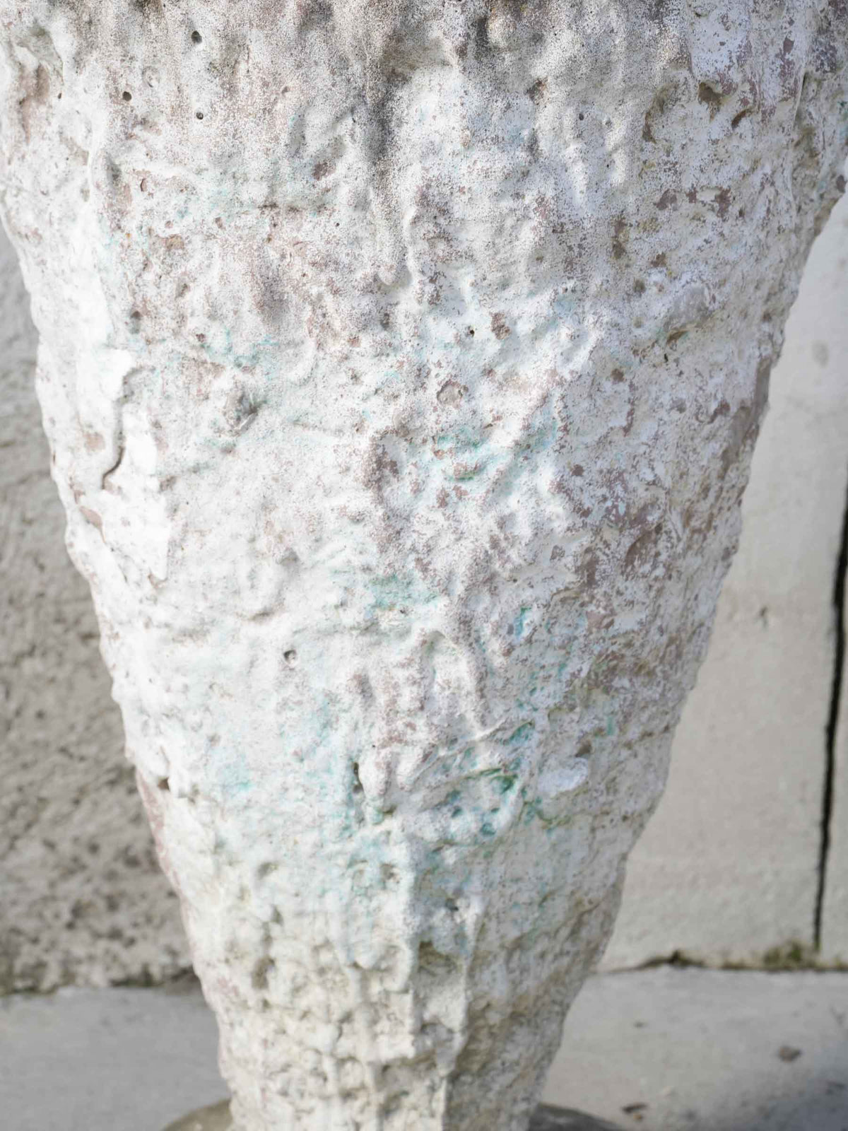 Large Sculptural 1980s Concrete Planter w/ Textured Finish - 25½"
