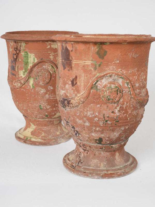 Vintage terracotta Anduze urns pair