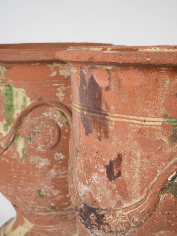 Small weathered handcrafted French planters