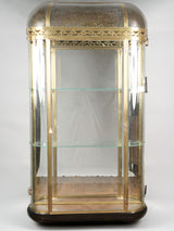 Elegant French curved glass vitrine