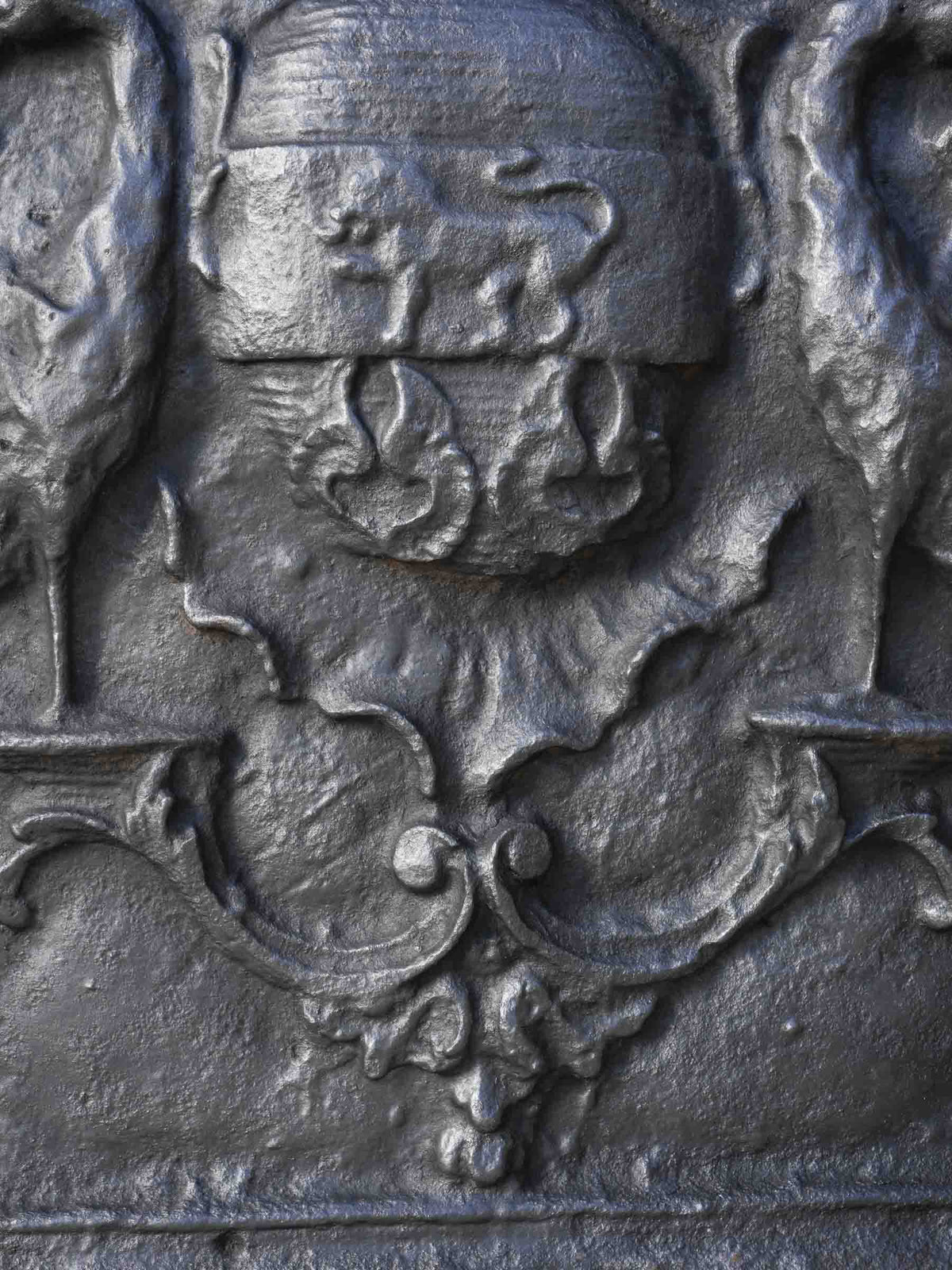 French Cast-Iron Fireback with Noble French Family Coat of Arms - 29¼" x 24½"