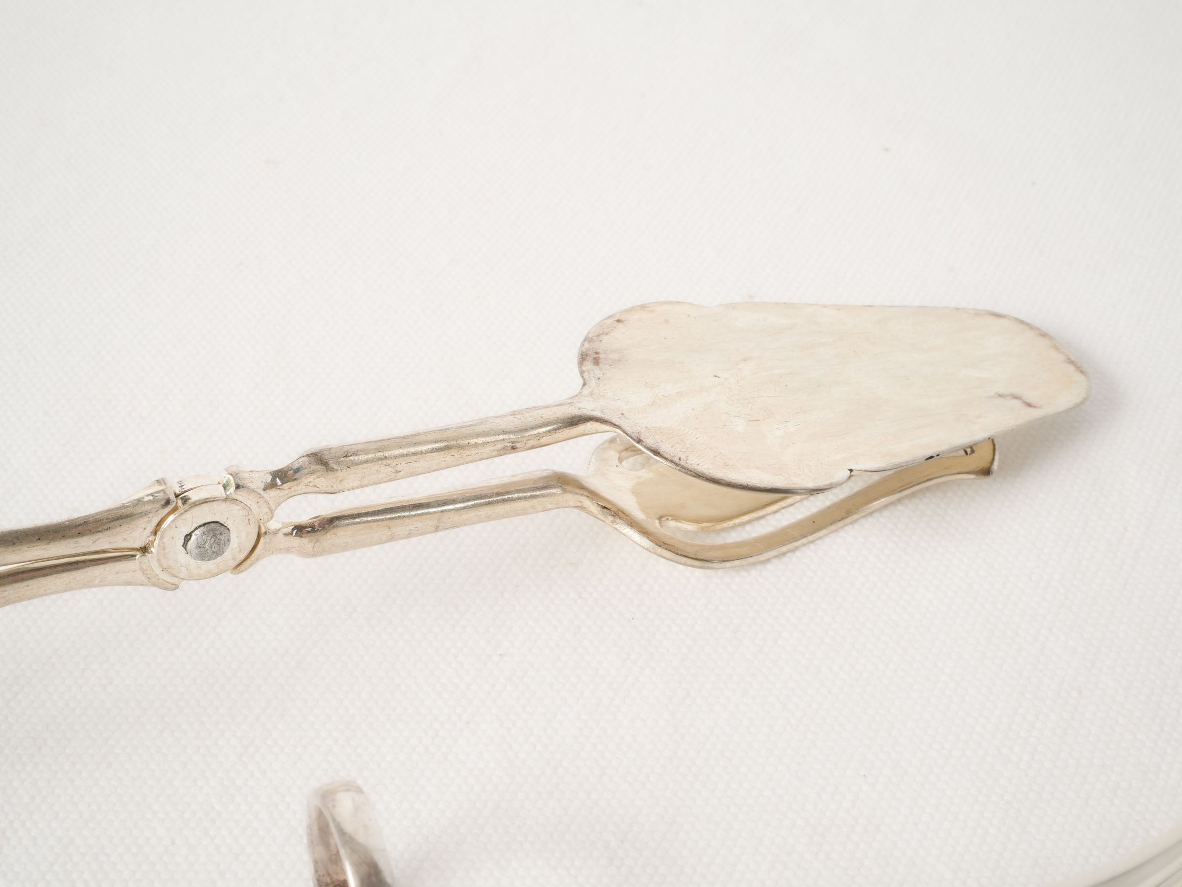 Pair of Antique French Silver Plate Serving Tongs