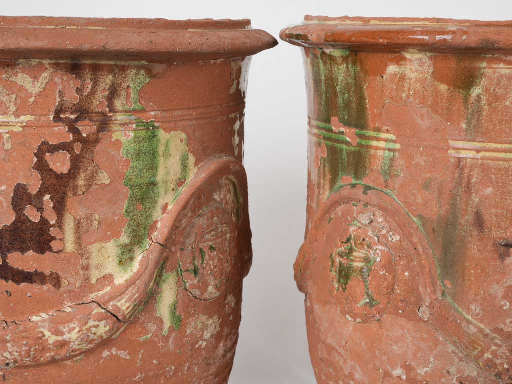 Small handmade terracotta garden urns