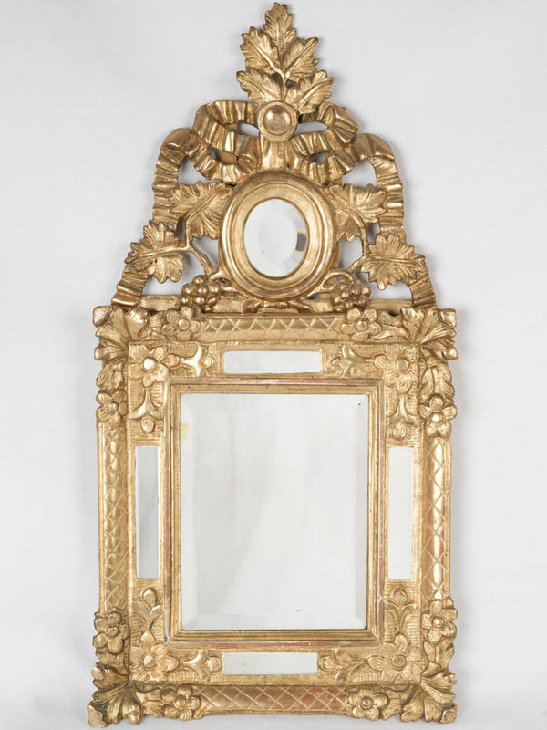 Gilded, small Louis XVI parclose mirror
