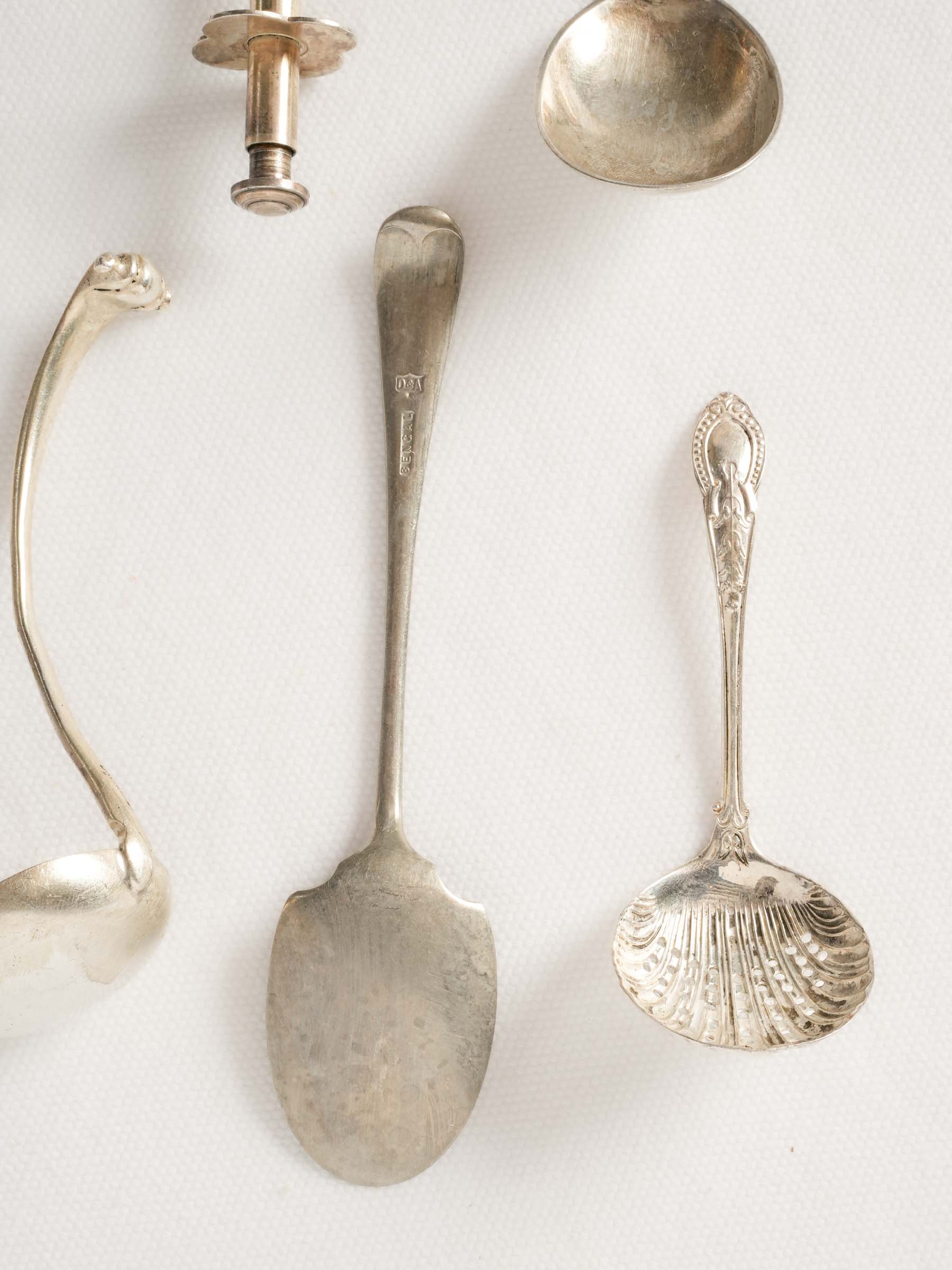 Collection of Antique Silver Plated Sugar Serving Spoons