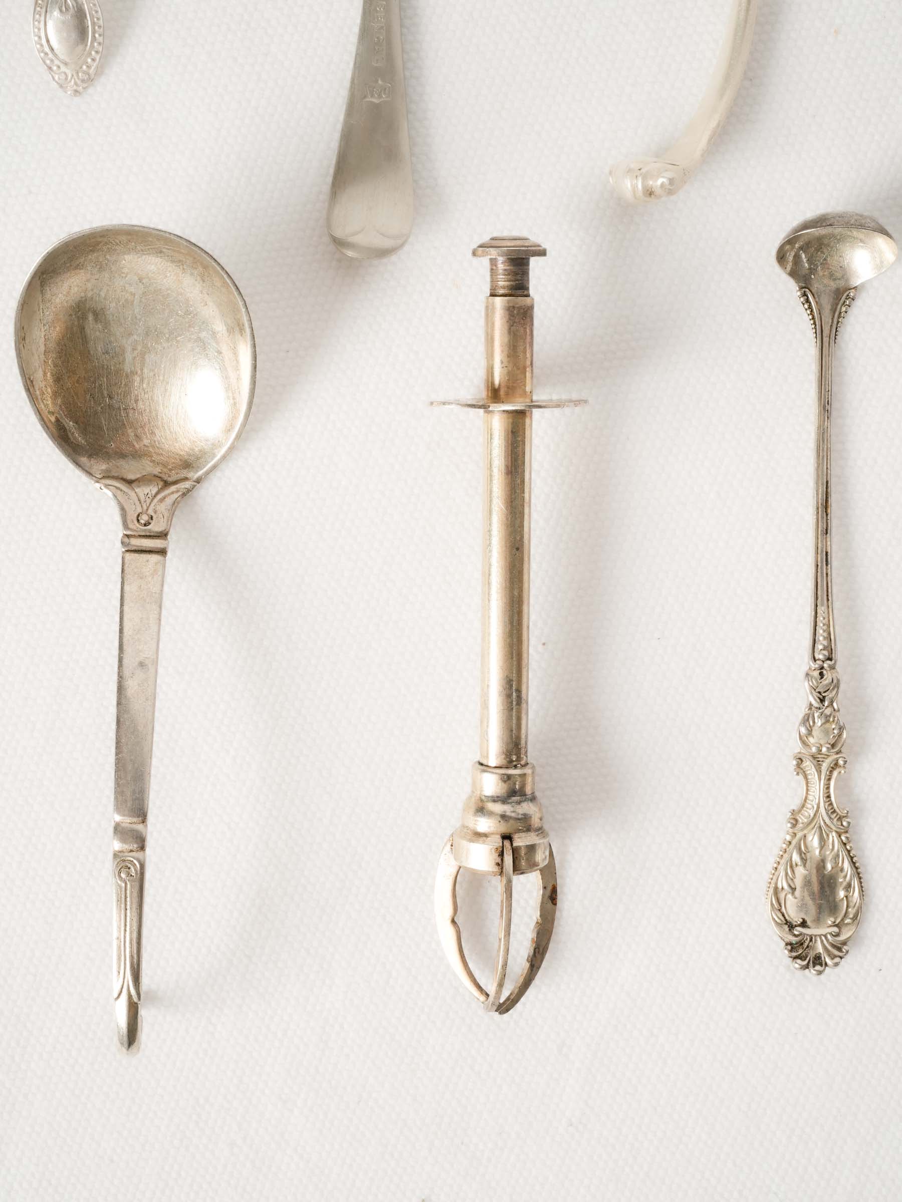Collection of Antique Silver Plated Sugar Serving Spoons