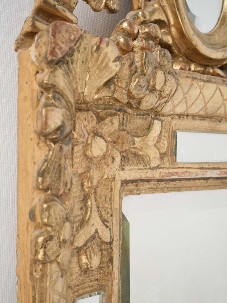 Carved, floral Louis XVI parclose mirror