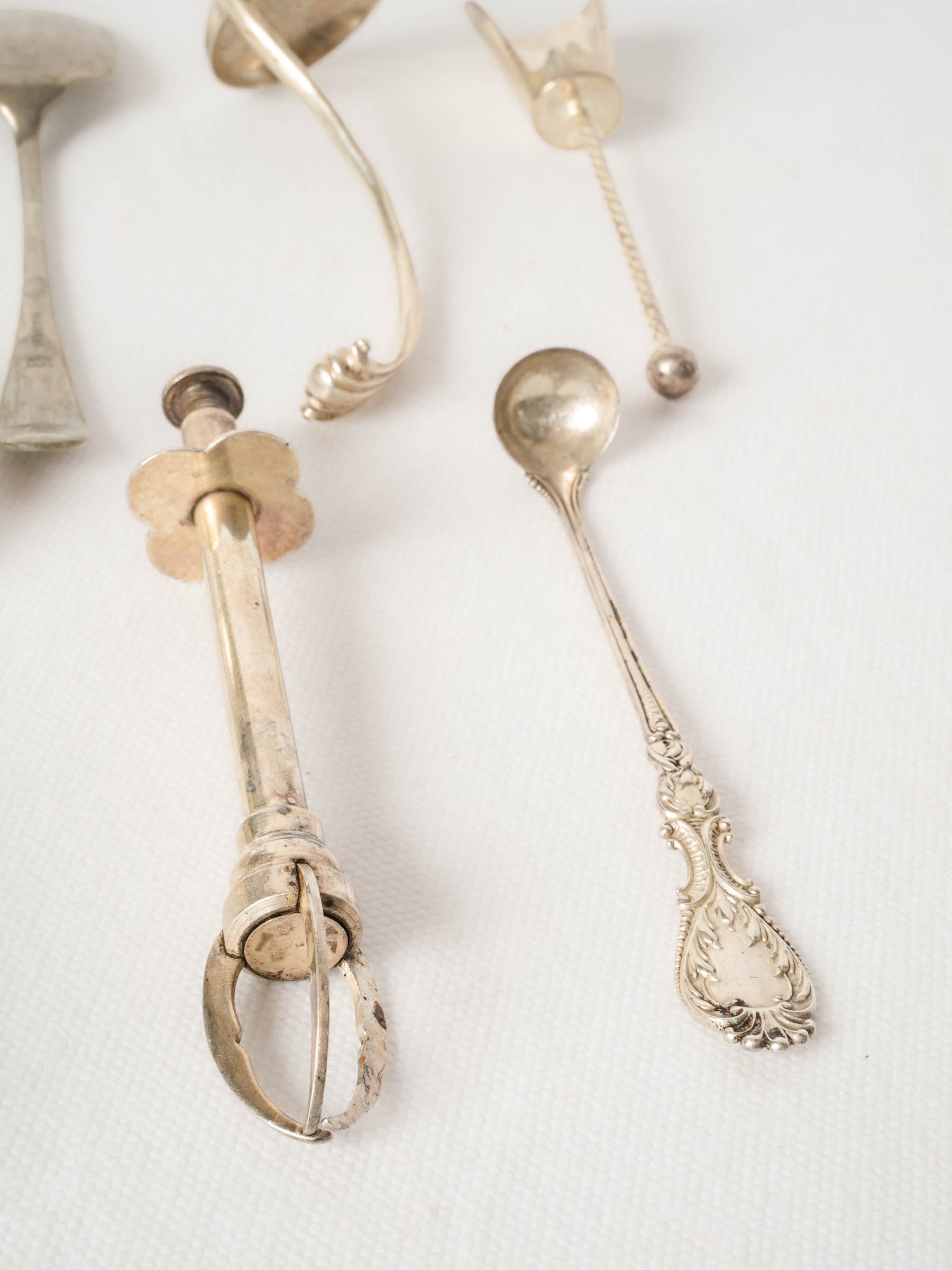 Collection of Antique Silver Plated Sugar Serving Spoons