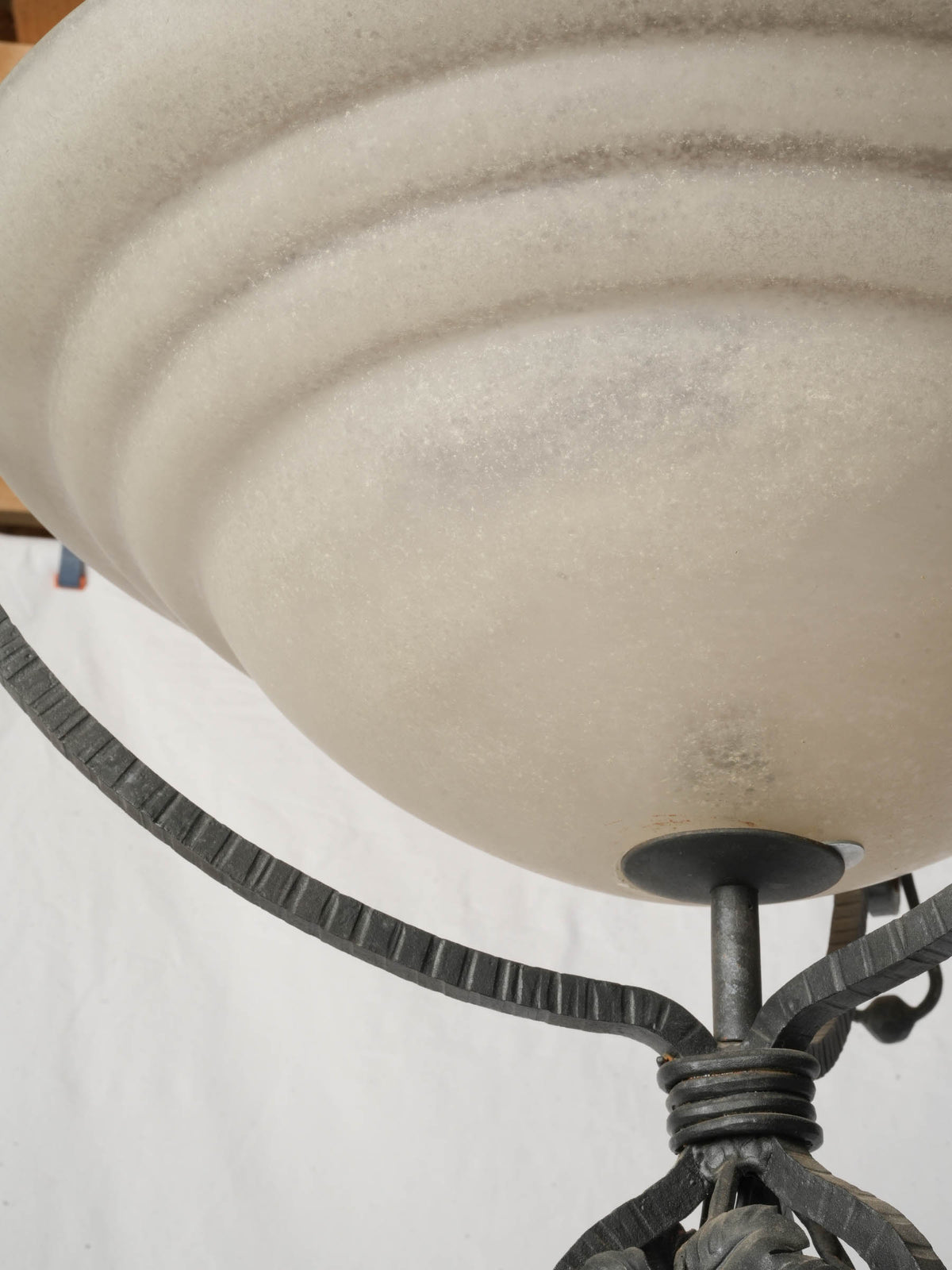 1930s French Art Deco Wrought-Iron Floor Lamp with Grapevine Decoration - 72¾"