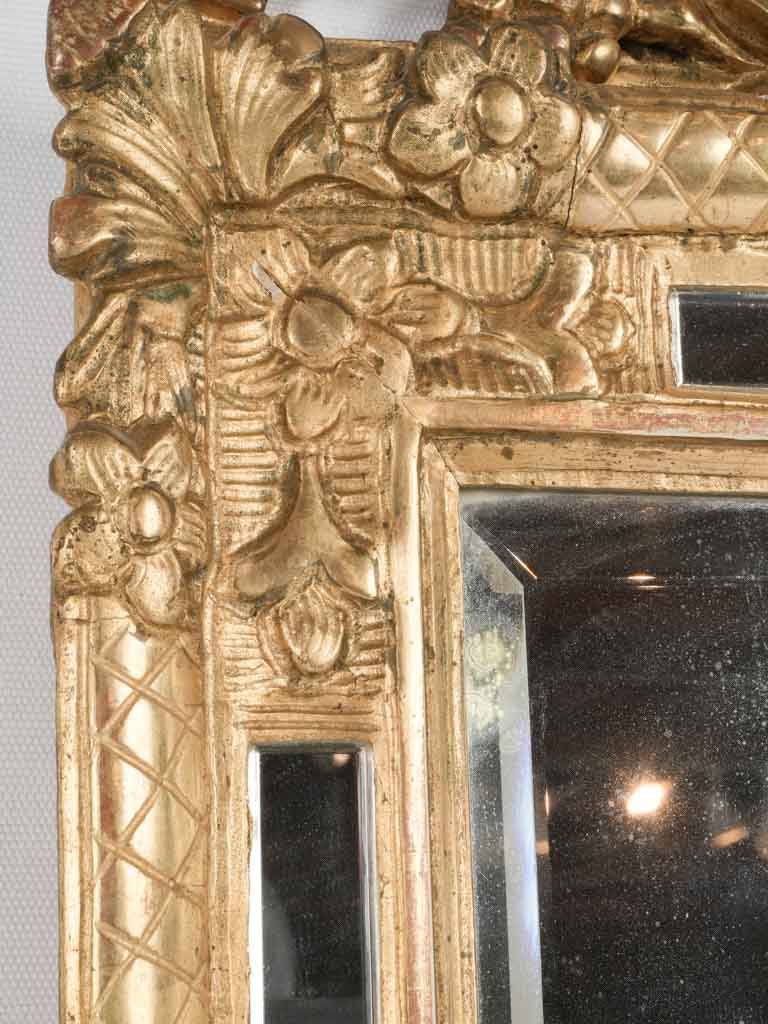 Antique, Louis XVI floral parclose mirror